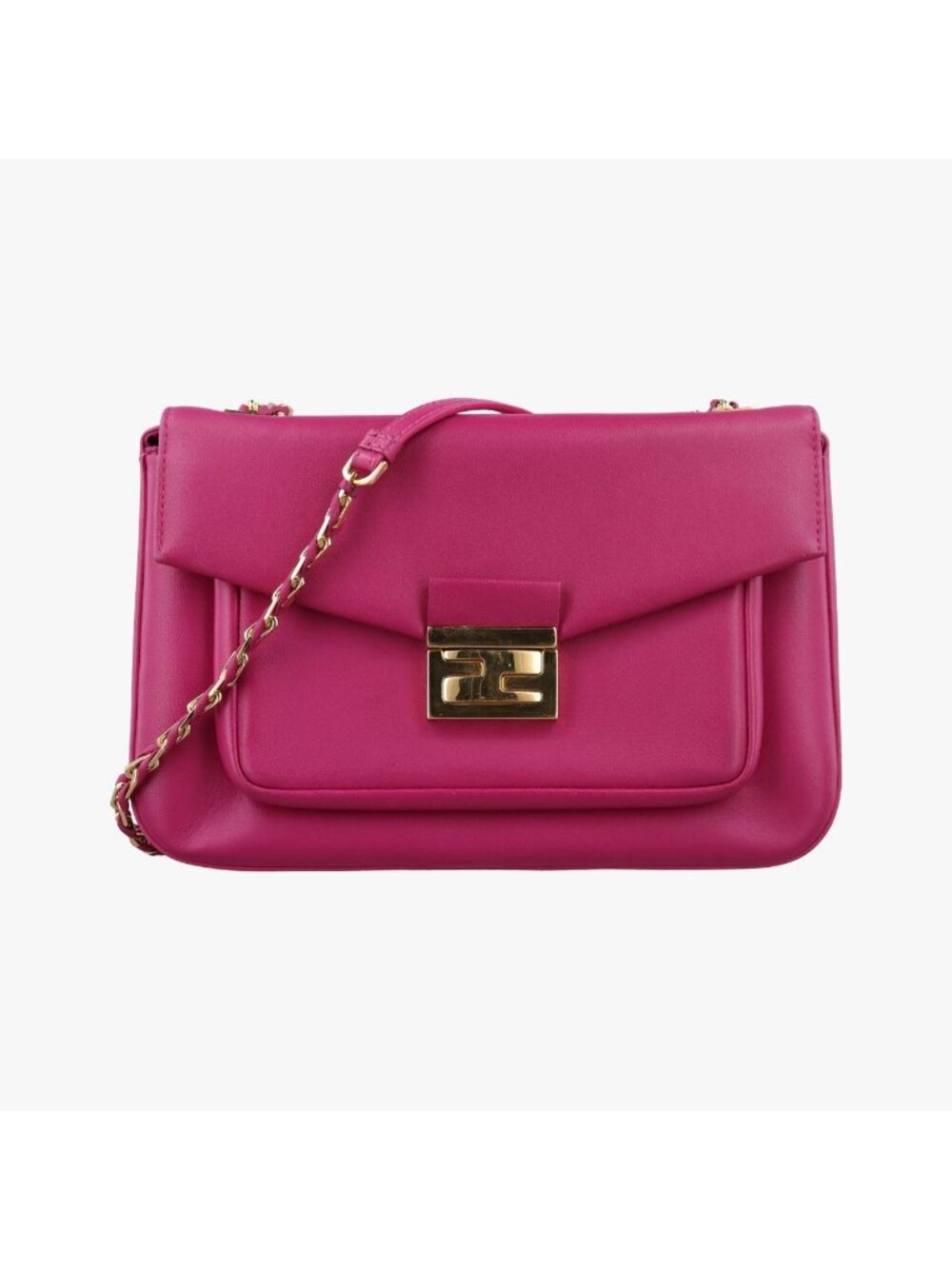 Fendi Be Baguette Rose Red Leather Shoulder - Picture 1 of 15